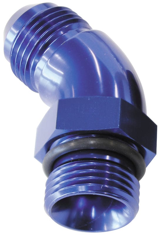 Aeroflow Performance With Jam Nut, Blue Finish Aeroflow 45° ORB to Male AN Full Flow Adapter -4 ORB to -6AN AF902-06-04 SR