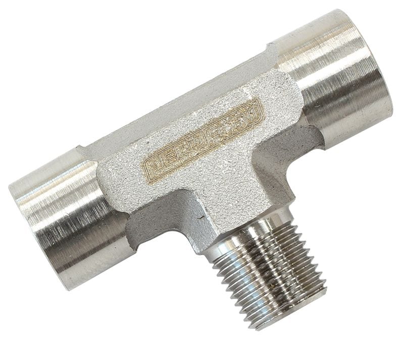 Aeroflow Performance With Male On Side Aeroflow 1/8" BSPT Female Tee AF835-02SS SR