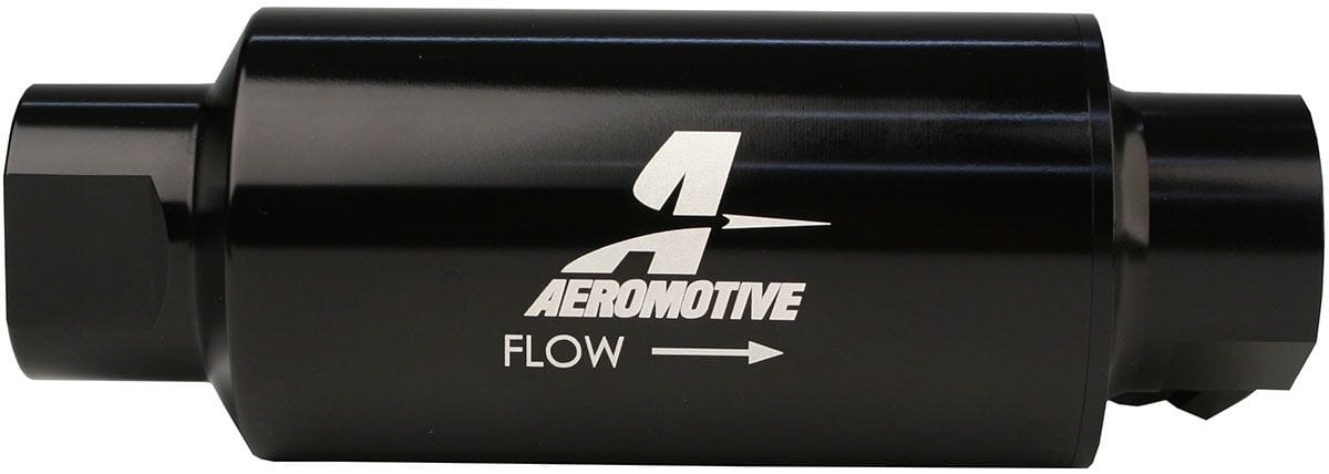 AEROMOTIVE Black 100 Micron S/S Element -10 ORB With -6 ORB Secondary Port Aeromotive In-Line Fuel Filter ARO12333 SR
