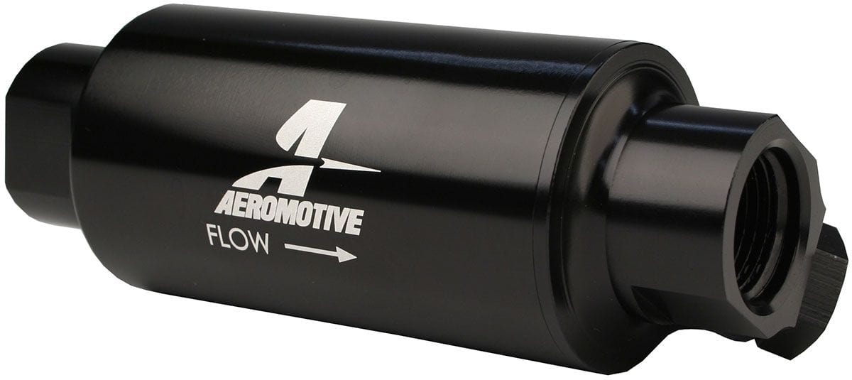 AEROMOTIVE Black 100 Micron S/S Element -10 ORB With -6 ORB Secondary Port Aeromotive In-Line Fuel Filter ARO12333 SR