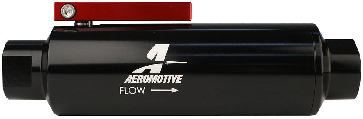 AEROMOTIVE Black 100 Micron S/S Element With -10 ORB & Tap Aeromotive In-Line Fuel Filter ARO12331 SR