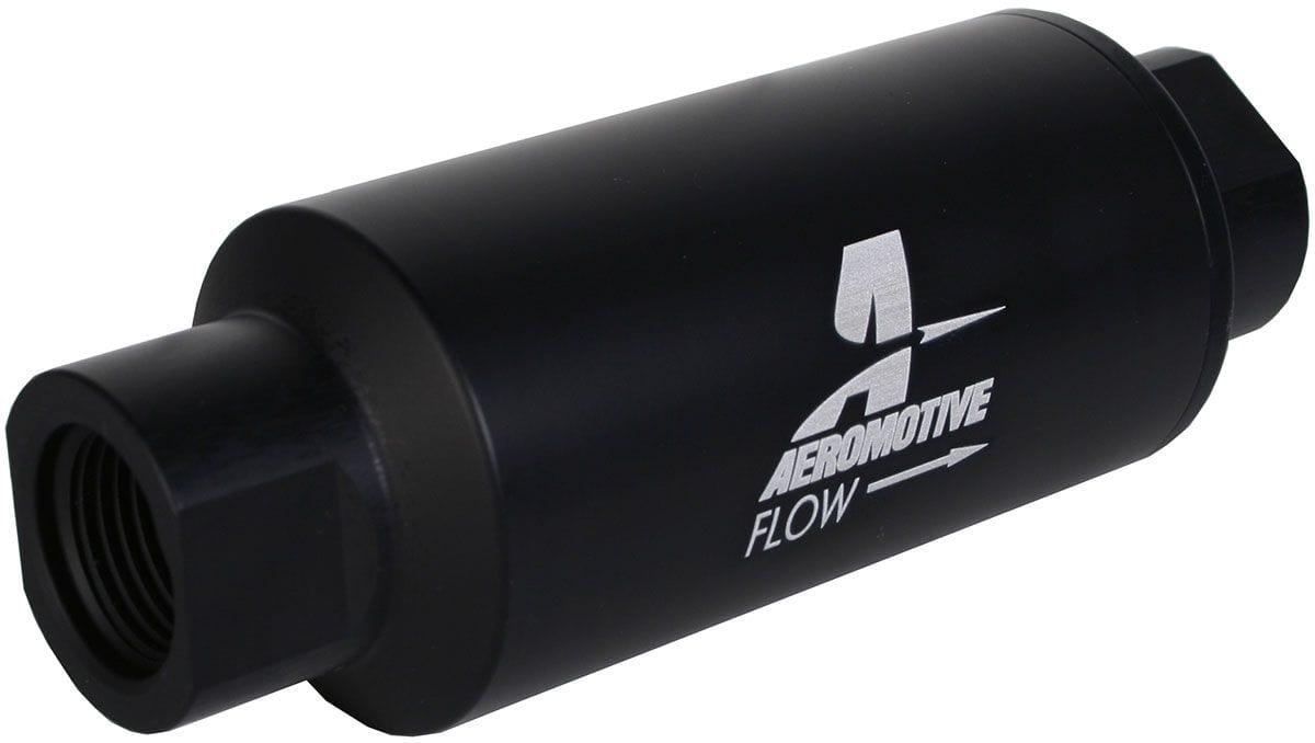 AEROMOTIVE Black 40 Micron S/S Element With -12 ORB Aeromotive In-Line Fuel Filter ARO12343 SR