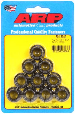 ARP 1/2" UNC Thread, 9/16" Socket (2-Pack) ARP fasteners 12-Point Nut, Chrome Moly Black Oxide AR301-8342 SR