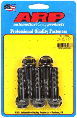 ARP 1/2" UNC x 2.000" UHL With 9/16" Socket Head ARP fasteners 5-Pack Bolt Kit, Hex Head Black Oxide AR617-2000 SR