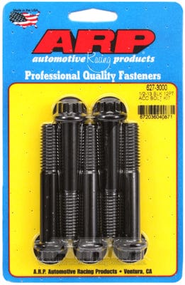 ARP 1/2" UNC x 3.000" UHL With 9/16" Socket Head ARP fasteners 5-Pack Bolt Kit, 12-Point Head Black Oxide AR627-3000 SR