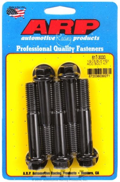 ARP 1/2" UNC x 3.000" UHL With 9/16" Socket Head ARP fasteners 5-Pack Bolt Kit, Hex Head Black Oxide AR617-3000 SR
