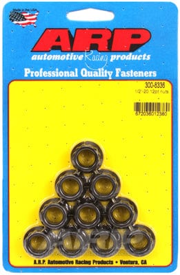 ARP 1/2" UNF Thread, 5/8" Socket (10-Pack) ARP fasteners 12-Point Nut, Chrome Moly Black Oxide AR300-8336 SR