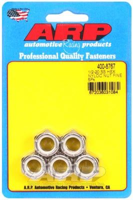 ARP 1/2" UNF Thread (5-Pack) ARP fasteners S/S Hex Nyloc Nuts AR400-8767 SR