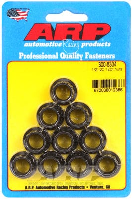 ARP 1/2" UNF Thread, 9/16" Socket (10-Pack) ARP fasteners 12-Point Nut, Chrome Moly Black Oxide AR300-8334 SR