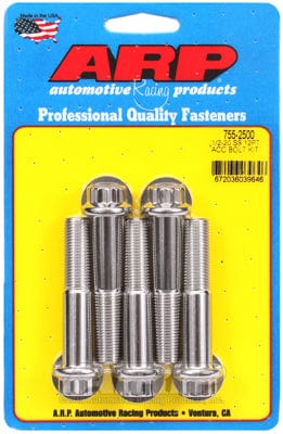 ARP 1/2" UNF x 2.500" UHL With 9/16" Socket Head ARP fasteners 5-Pack Bolt Kit, 12-Point Head S/S AR755-2500 SR