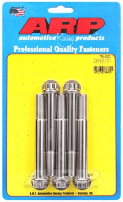 ARP 1/2" UNF x 4.000" UHL With 9/16" Socket Head ARP fasteners 5-Pack Bolt Kit, 12-Point Head S/S AR755-4000 SR