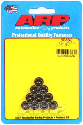ARP 1/4" UNC Thread, 5/16" Socket (10-Pack) ARP fasteners 12-Point Nut, Chrome Moly Black Oxide AR301-8340 SR