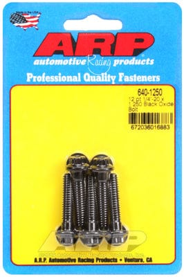 ARP 1/4" UNC x 1.250" UHL With 5/16" Socket Head ARP fasteners 5-Pack Bolt Kit, 12-Point Head Black Oxide AR640-1250 SR