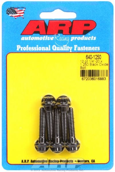 ARP 1/4" UNC x 1.250" UHL With 5/16" Socket Head ARP fasteners 5-Pack Bolt Kit, 12-Point Head Black Oxide AR640-1250 SR