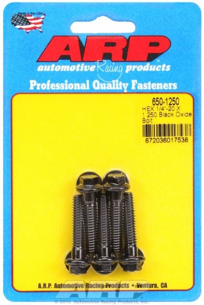 ARP 1/4" UNC x 1.250" UHL With 5/16" Socket Head ARP fasteners 5-Pack Bolt Kit, Hex Head Black Oxide AR650-1250 SR