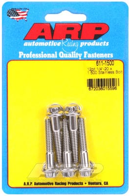 ARP 1/4" UNC x 1.500" UHL With 5/16" Socket Head ARP fasteners 5-Pack Bolt Kit, 12-Point Head S/S AR611-1500 SR