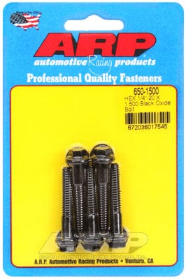 ARP 1/4" UNC x 1.500" UHL With 5/16" Socket Head ARP fasteners 5-Pack Bolt Kit, Hex Head Black Oxide AR650-1500 SR