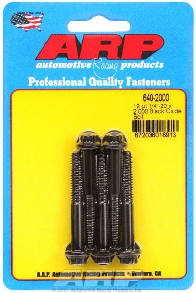 ARP 1/4" UNC x 2.000" UHL With 5/16" Socket Head ARP fasteners 5-Pack Bolt Kit, 12-Point Head Black Oxide AR640-2000 SR