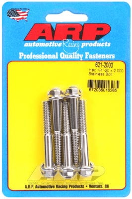 ARP 1/4" UNC x 2.000" UHL With 5/16" Socket Head ARP fasteners 5-Pack Bolt Kit, Hex Head S/S AR621-2000 SR