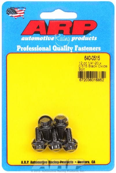 ARP 1/4" UNC x .515" UHL With 5/16" Socket Head ARP fasteners 5-Pack Bolt Kit, 12-Point Head Black Oxide AR640-0515 SR
