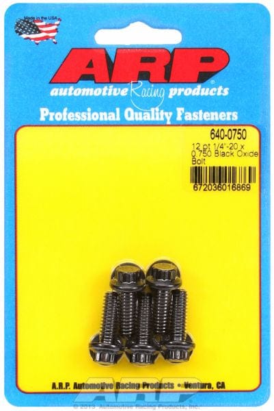 ARP 1/4" UNC x .750" UHL With 5/16" Socket Head ARP fasteners 5-Pack Bolt Kit, 12-Point Head Black Oxide AR640-0750 SR