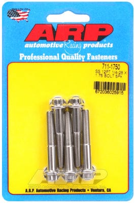 ARP 1/4" UNF x 1.750" UHL With 5/16" Socket Head ARP fasteners 5-Pack Bolt Kit, 12-Point Head S/S AR711-1750 SR