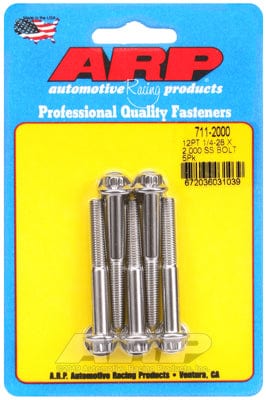 ARP 1/4" UNF x 2.000" UHL With 5/16" Socket Head ARP fasteners 5-Pack Bolt Kit, 12-Point Head S/S AR711-2000 SR