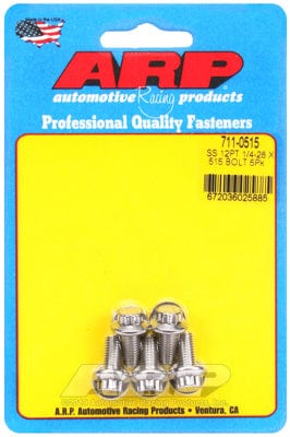 ARP 1/4" UNF x .515" UHL With 5/16" Socket Head ARP fasteners 5-Pack Bolt Kit, 12-Point Head S/S AR711-0515 SR