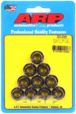 ARP 10mm X 1.50 Thread, 12mm Socket (10-Pack) ARP fasteners 12-Point Nut, Chrome Moly Black Oxide AR300-8365 SR