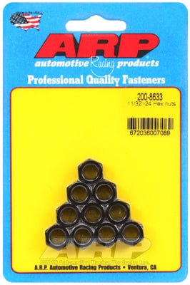 ARP 11/32" UNF Thread x 1/2" Socket (10-Pack) ARP fasteners Hex Nut With Flange, Chrome Moly AR200-8633 SR