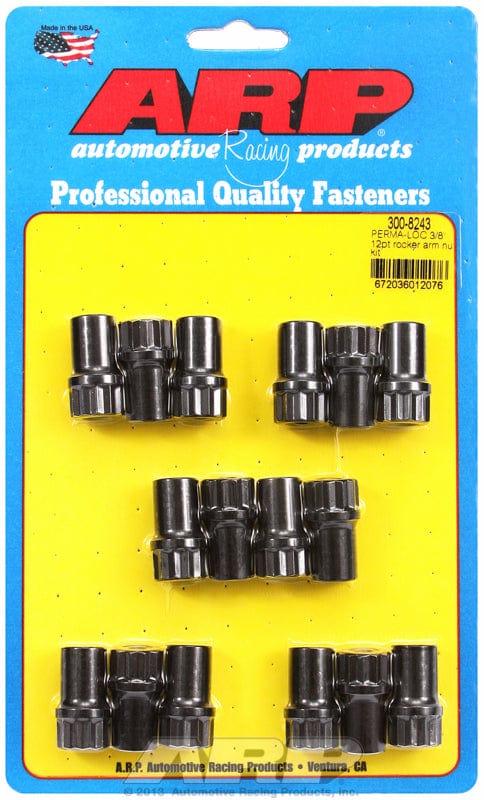 ARP 3/8" Stud With .550" Body O.D, fits Aluminium Rockers (16 Pack) ARP fasteners Perma Loc Posi Locks, 12-Point Black Oxide AR300-8243 SR