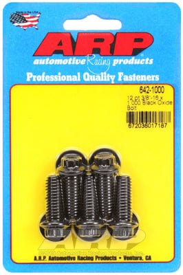 ARP 3/8" UNC x 1.000" UHL With 3/8" Socket Head ARP fasteners 5-Pack Bolt Kit, 12-Point Head Black Oxide AR642-1000 SR