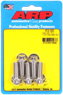 ARP 3/8" UNC x 1.000" UHL With 3/8" Socket Head ARP fasteners 5-Pack Bolt Kit, 12-Point Head S/S AR613-1000 SR