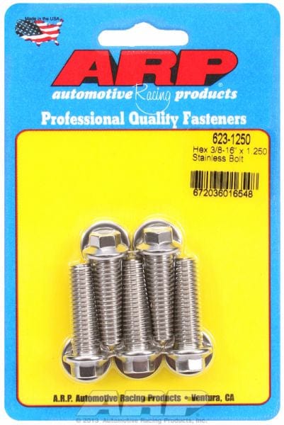 ARP 3/8" UNC x 1.250" UHL With 3/8" Socket ARP fasteners 5-Pack Bolt Kit, Hex Head S/S AR623-1250 SR