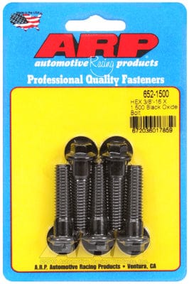 ARP 3/8" UNC x 1.500" UHL With 3/8" Socket Head ARP fasteners 5-Pack Bolt Kit, Hex Head Black Oxide AR652-1500 SR