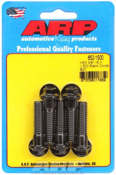 ARP 3/8" UNC x 1.500" UHL With 3/8" Socket Head ARP fasteners 5-Pack Bolt Kit, Hex Head Black Oxide AR652-1500 SR