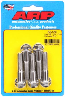 ARP 3/8" UNC x 1.750" UHL With 3/8" Socket ARP fasteners 5-Pack Bolt Kit, Hex Head S/S AR623-1750 SR