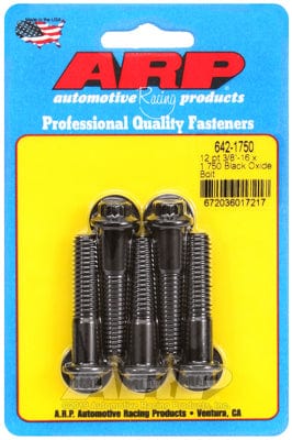 ARP 3/8" UNC x 1.750" UHL With 3/8" Socket Head ARP fasteners 5-Pack Bolt Kit, 12-Point Head Black Oxide AR642-1750 SR
