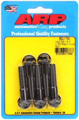 ARP 3/8" UNC x 1.750" UHL With 3/8" Socket Head ARP fasteners 5-Pack Bolt Kit, Hex Head Black Oxide AR652-1750 SR