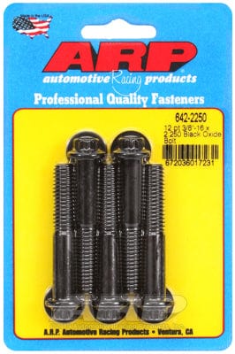 ARP 3/8" UNC x 2.250" UHL With 3/8" Socket Head ARP fasteners 5-Pack Bolt Kit, 12-Point Head Black Oxide AR642-2250 SR