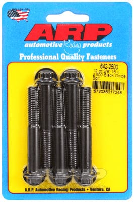 ARP 3/8" UNC x 2.500" UHL With 3/8" Socket Head ARP fasteners 5-Pack Bolt Kit, 12-Point Head Black Oxide AR642-2500 SR