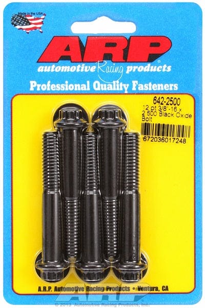 ARP 3/8" UNC x 2.500" UHL With 3/8" Socket Head ARP fasteners 5-Pack Bolt Kit, 12-Point Head Black Oxide AR642-2500 SR