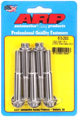 ARP 3/8" UNC x 2.500" UHL With 3/8" Socket Head ARP fasteners 5-Pack Bolt Kit, 12-Point Head S/S AR613-2500 SR