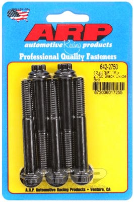 ARP 3/8" UNC x 2.750" UHL With 3/8" Socket Head ARP fasteners 5-Pack Bolt Kit, 12-Point Head Black Oxide AR642-2750 SR