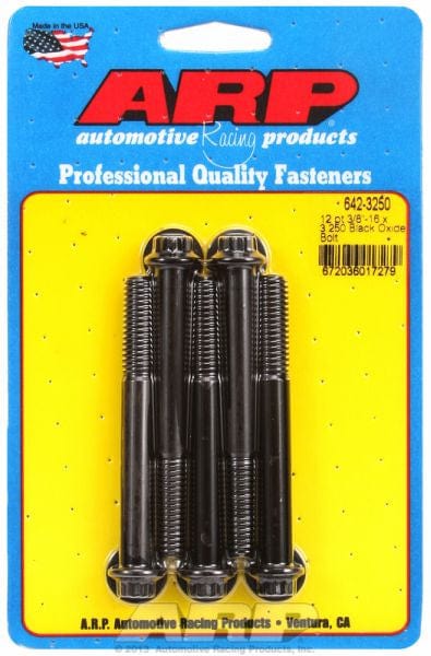 ARP 3/8" UNC x 3.250" UHL With 3/8" Socket Head ARP fasteners 5-Pack Bolt Kit, 12-Point Head Black Oxide AR642-3250 SR