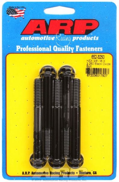 ARP 3/8" UNC x 3.250" UHL With 3/8" Socket Head ARP fasteners 5-Pack Bolt Kit, Hex Head Black Oxide AR652-3250 SR