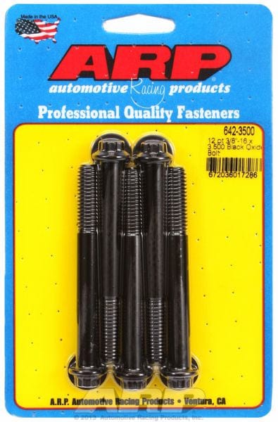 ARP 3/8" UNC x 3.500" UHL With 3/8" Socket Head ARP fasteners 5-Pack Bolt Kit, 12-Point Head Black Oxide AR642-3500 SR