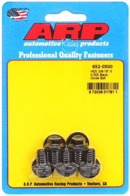 ARP 3/8" UNC x .500" UHL With 3/8" Socket Head ARP fasteners 5-Pack Bolt Kit, Hex Head Black Oxide AR652-0500 SR