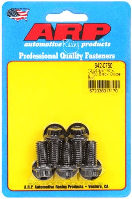 ARP 3/8" UNC x .750" UHL With 3/8" Socket Head ARP fasteners 5-Pack Bolt Kit, 12-Point Head Black Oxide AR642-0750 SR