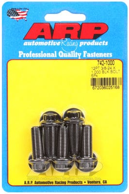 ARP 3/8" UNF x 1.000" UHL With 3/8" Socket Head ARP fasteners 5-Pack Bolt Kit, 12-Point Head Black Oxide AR742-1000 SR